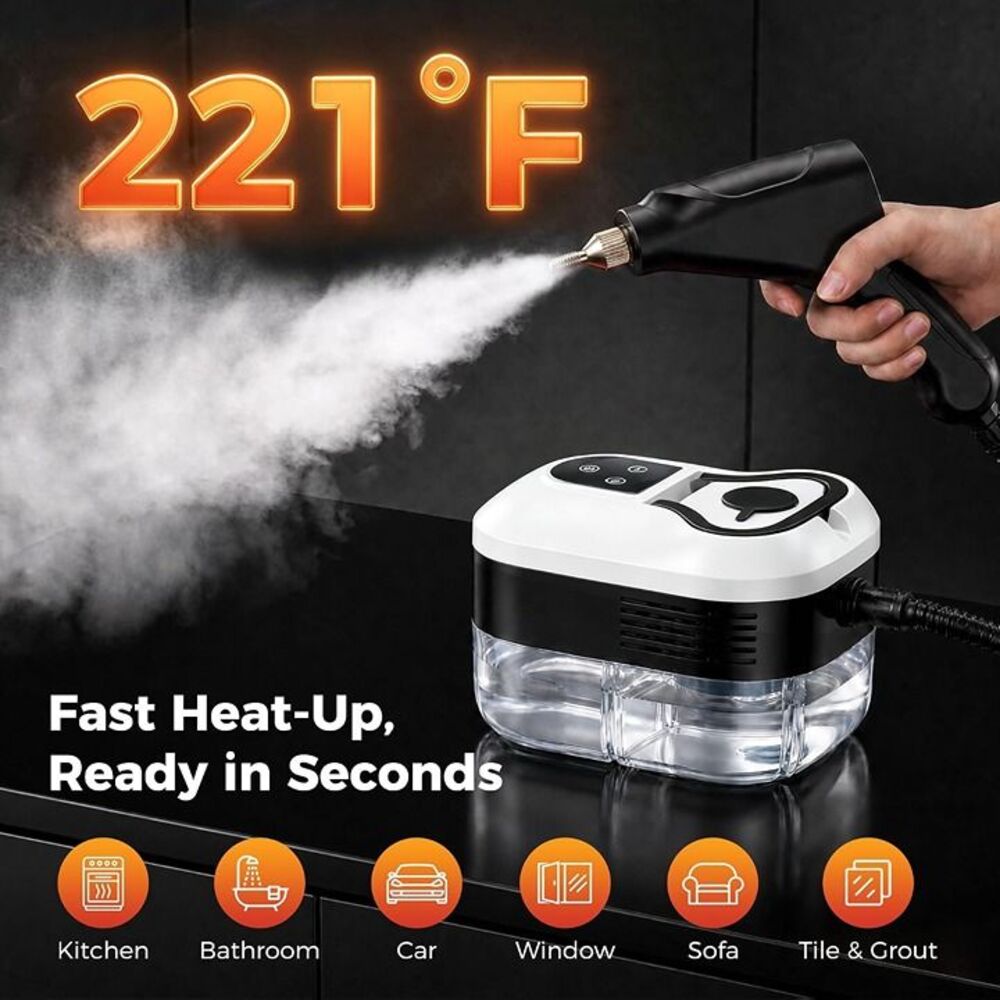 Steam Cleaner, Handheld Steam Cleaner for Cleaning, Red - Picture 9 of 11